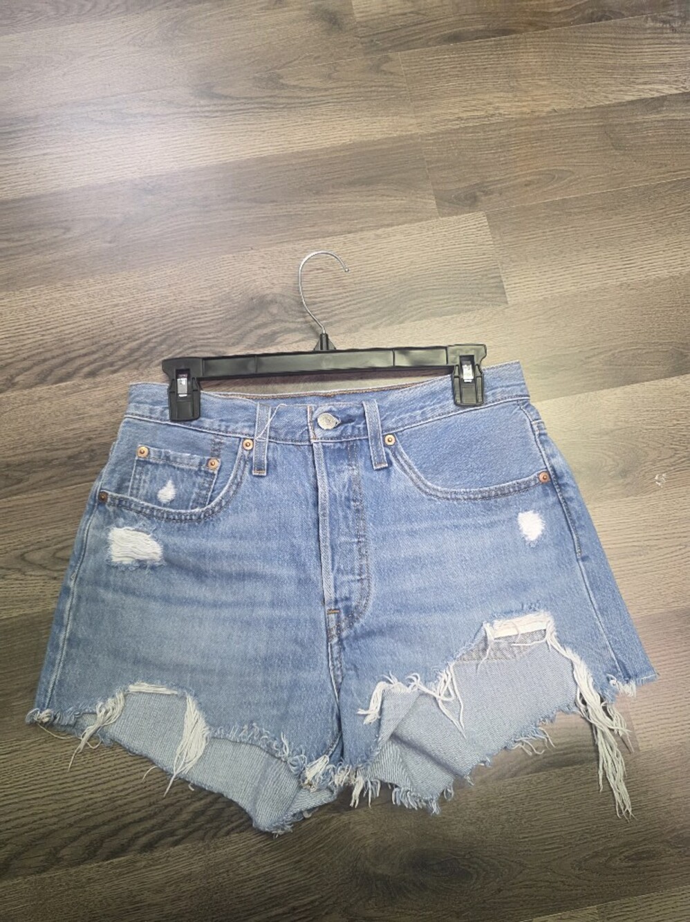 Levi's Light Blue Distressed Women's Denim Cutoff Shorts